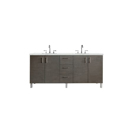 James Martin Vanities Metropolitan 72in Double Vanity, Silver Oak w/ 3 CM Ethereal Noctis Quartz Top 850-V72-SOK-3ENC